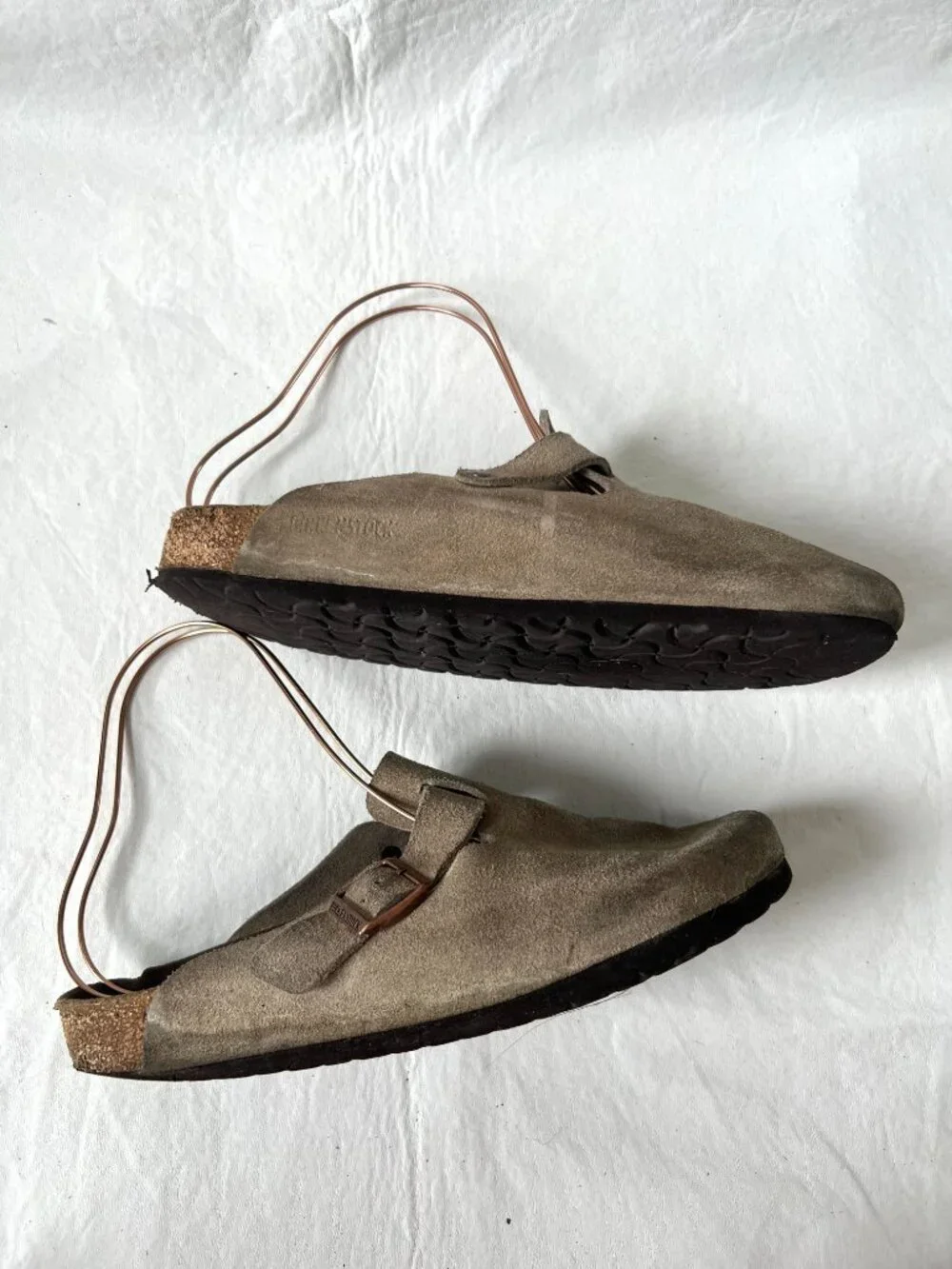 Birkenstock clogs Boston beige taupe suede EU 43 mens 10 10.5 slip on shoes
